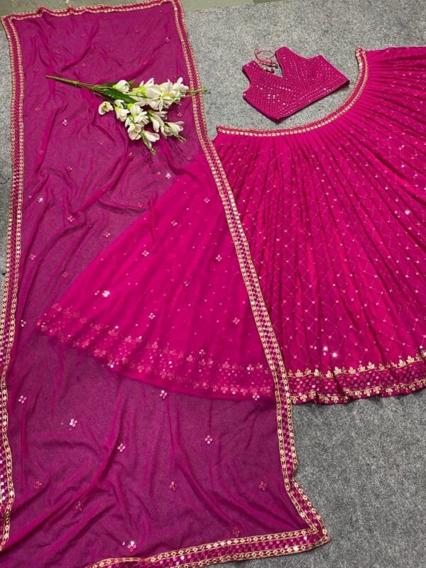 Exquisite Party Wear Embroidered Silk Lehenga Choli – Elegance Redefined - Image 4