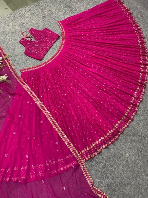 Exquisite Party Wear Embroidered Silk Lehenga Choli – Elegance Redefined - Image 7