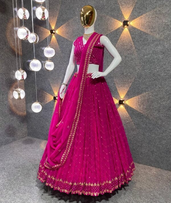 Exquisite Party Wear Embroidered Silk Lehenga Choli – Elegance Redefined - Image 3