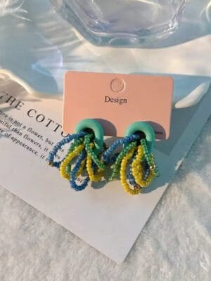 Women's Fashionable Acrylic Beads Earrings with Elegant Design