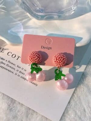 Women's Fashionable Acrylic Pearl Earrings Set With Elegant Design | Eye-Catchy Lightweight Jhumki Set For Trendy Look | Festive Ocassion Wear