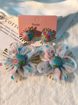 Women's Fashionable Acrylic Multicolor Earrings Set With Elegant Design | Eye-Catchy Lightweight Jhumki Set | Festive Ocassion Wear