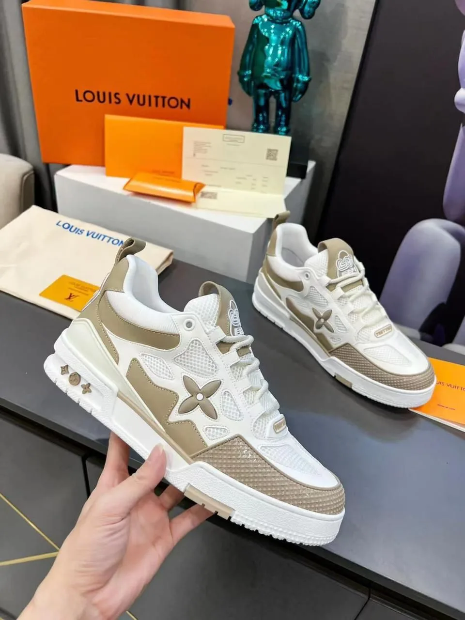 Men's Louis Vuitton Skate Sneaker Beige White