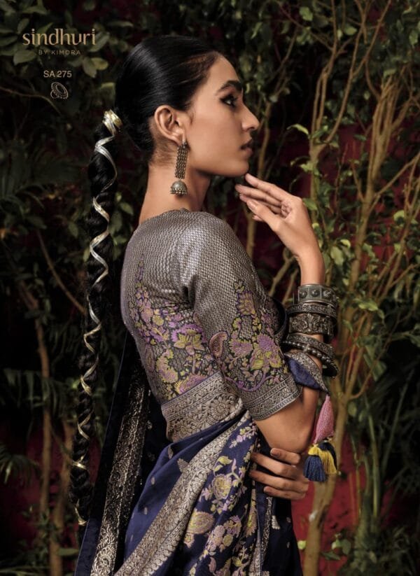 Pure Viscose Dola Silk Saree in 4 Colors - Image 8