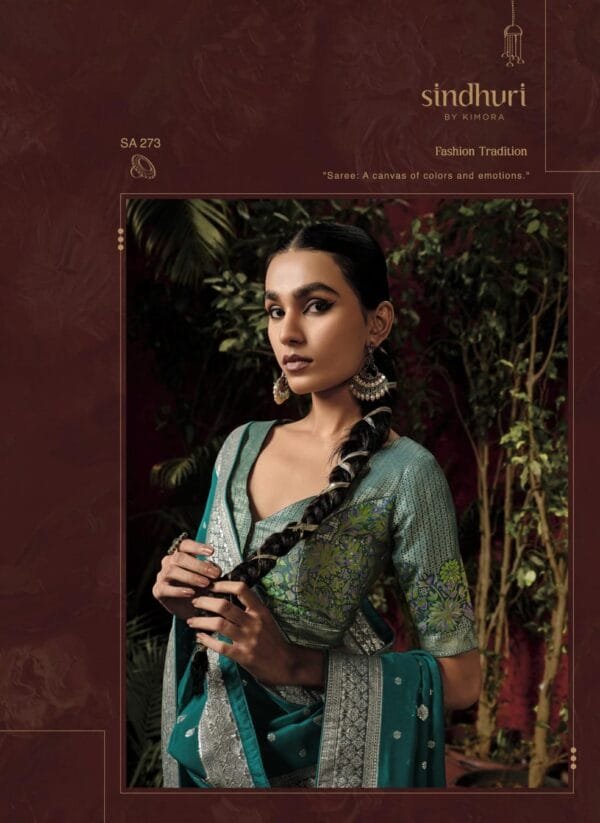 Pure Viscose Dola Silk Saree in 4 Colors - Image 11
