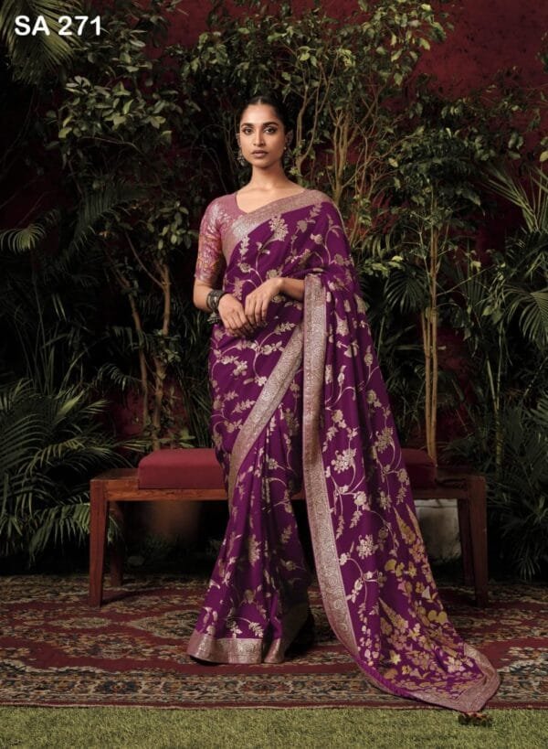 Pure Viscose Dola Silk Saree in 4 Colors