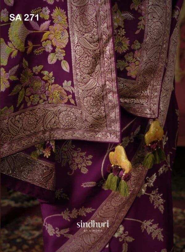 Pure Viscose Dola Silk Saree in 4 Colors - Image 3