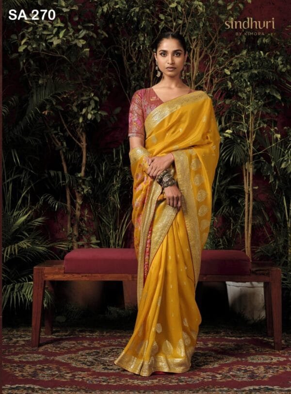 Pure Viscose Dola Silk Saree in 4 Colors - Image 4