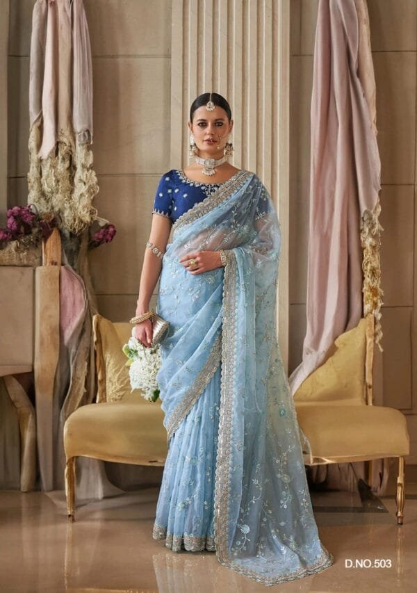 Kala Jamun Sai Mere Sarees Bridal Wear in 6 Colors - Image 4