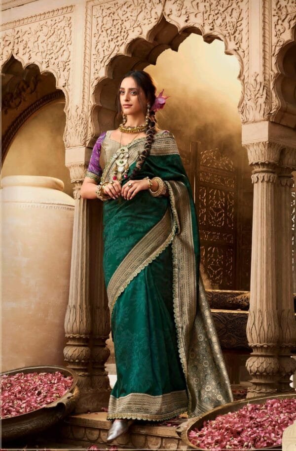 Elegant KIRA Kalaya Silk Saree in 3 Colors - Image 2