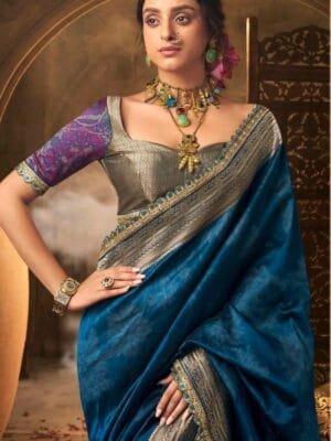 Elegant KIRA Kalaya Silk Saree in 3 Colors
