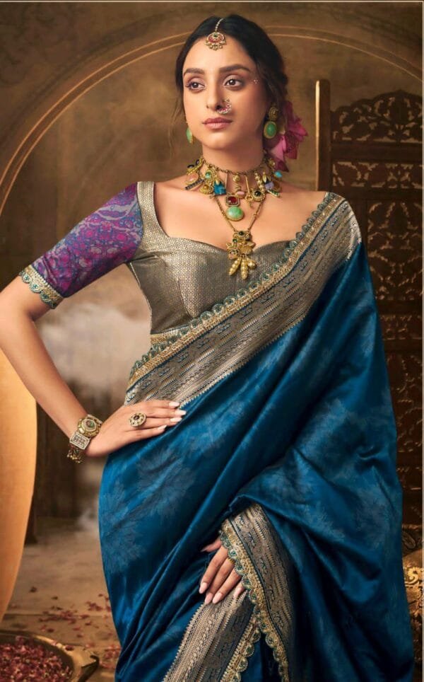 Elegant KIRA Kalaya Silk Saree in 3 Colors