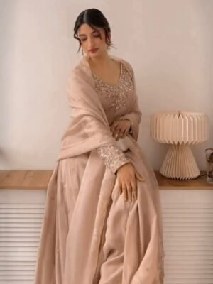 Embroidered Rainbow Sequence Anarkali | Designer Set