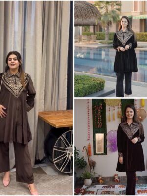 Velvet Designer Kurta Palazzo | Designer Ethnic Wear