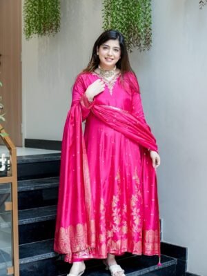Chanderi Anarkali Suit | Designer Party Wear