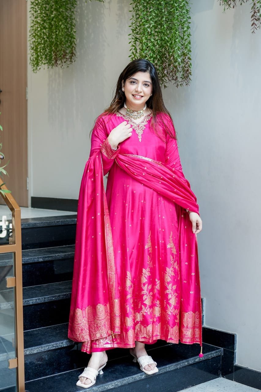 Chanderi Anarkali Suit | Designer Party Wear