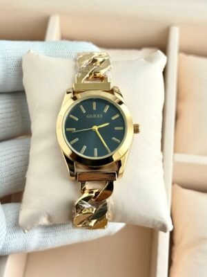 Gold Stainless Steel Metal Chain Bracelet Ladies Watch