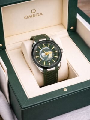 Green Fibre Strap Automatic Analog Worldtimer Watch